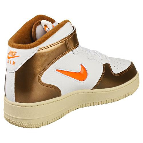 Nike Air Force 1 Mid Qs Homme Baskets Mode Or Blanc 41 Rakuten