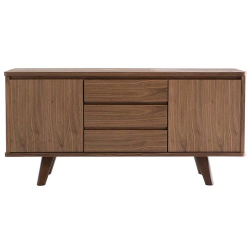 Buffet Vintage Noyer Avec Portes Et Tiroirs L160 Cm Fifties