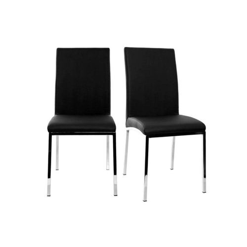 Chaises Design Noires Pieds M?Tal (Lot De 2) Simea