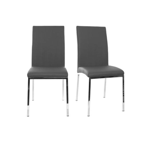 Chaises Design Gris Pieds Métal (Lot De 2) Simea