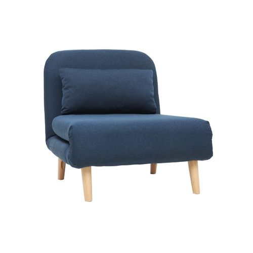 Fauteuil Scandinave Convertible En Tissu Bleu Foncé Amiko