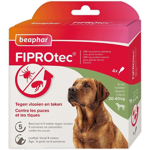 Fiprotec, Pipettes Antiparasitaires Pour Chien De 20 À 40kg