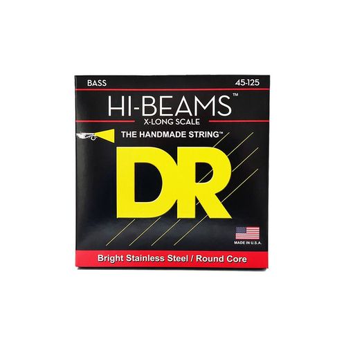 Dr Lmr5-45 - Hi-Beam - Stainless Steel, Jeu Guitare Basse, 5 Cordes Medium 45-125 X-Long Scale