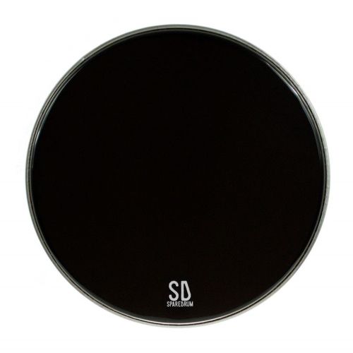 Sparedrum Pk16db-B - Peau Gc 16" Powerkick Dark Black - 1 Pli + Muffler - 10 Mil