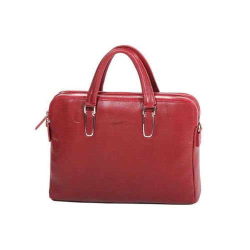 Porte-documents Gérard Hénon Gérard Hénon 16281 L x h x p = 38 x 28 x 6 - Rouge - Cuir de vachette grainé fin - Femme