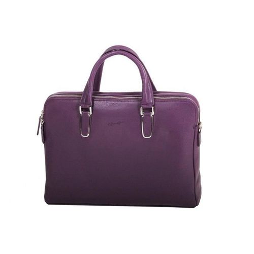 Porte-documents Gérard Hénon Gérard Hénon 16281 L x h x p = 38 x 28 x 6 - Violet - Cuir de vachette grainé fin - Femme