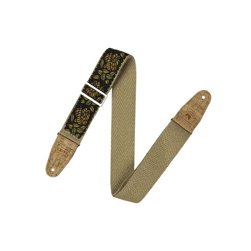 Levy's Mh8p-010 - Courroie Vegan En Chanvre Avec Embout En Liège Renforcé, 5 Cm - Design 010