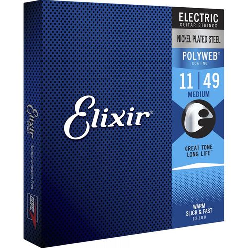 Elixir 12100 - Jeu Cordes Électriques Polyweb Médium - 11-49
