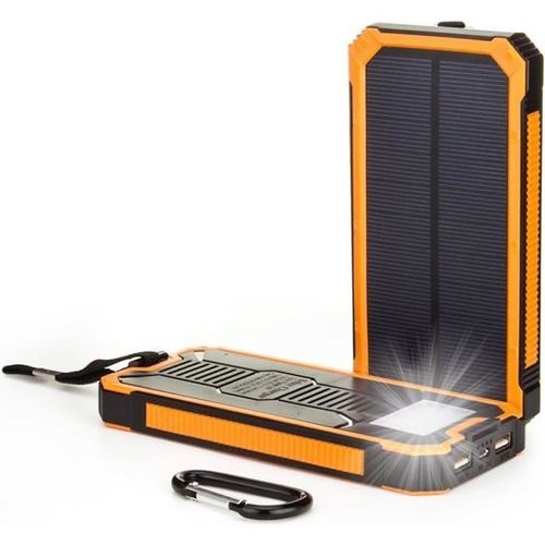 15000mah Chargeur De Batterie Solaire Power Bank Chargeur De Secours Portable Batterie Externe Etanche Avec 8 Led Double Usb