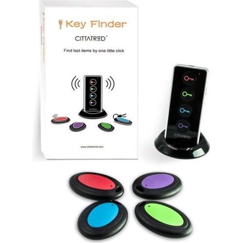 CITTATREND Localisateur Objets Porte Trouve-cl?s Traceur + Alarme Key Finder Anti-perte 1 Emetteur 4 R?cepteurs pour T?tes en l'Air