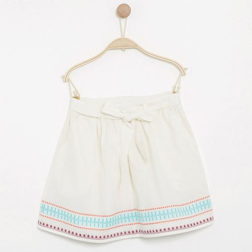 Jupe Juanity En Coton Blanc/Multicolore