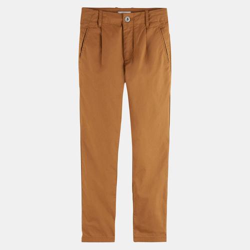 Pantalon Chino En Toile De Coton Marron