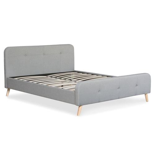 Paris Prix - Lit Scandinave & Sommier "Sad" 160x190cm Gris