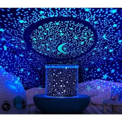 Projecteur Lumiere Bebe Et Lumineuse, Led Veilleuse Etoile Projecteur Rotation + Minuterie + T?L?Commande + 3 Couleurs+6 Films(Ble