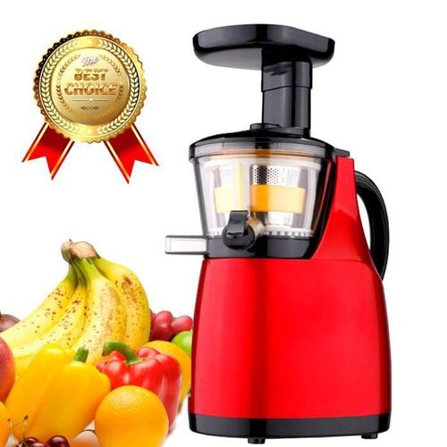 LCC? Slow Juicer pour jus de fruit frais / extracteur de jus ? vitesse lente pour conservation de vitamines ( 37 tours/min) - rouge