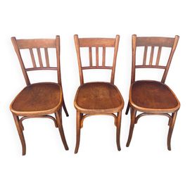 Lot De 3 Chaises De Bistrot Fischel Bois