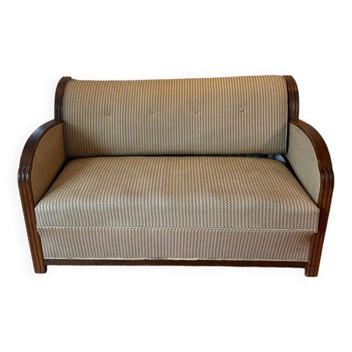 Canap Vintage 2 Places Convertible Annes 30 40 Beige