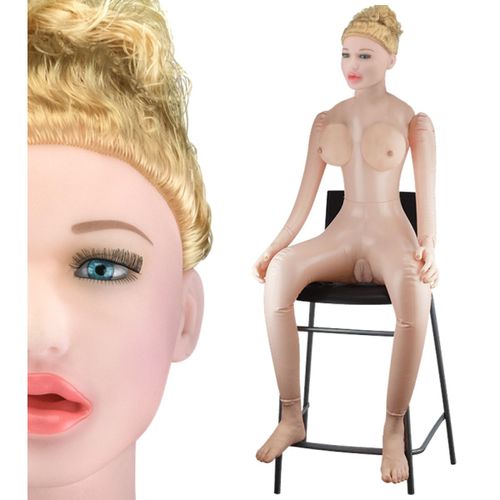 Poupée Sexuelle Gonflable Assise Bouclée Blonde Marylin