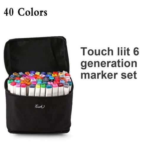 Marqueurs 40 Couleurs Stylo Alcool Graphic Art Double Pointe Crayon Outil Dessin Diy Cadeau Enfant - Xy Fr