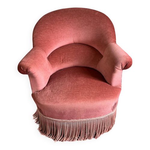 Fauteuil Crapaud En Velours Rose Rose
