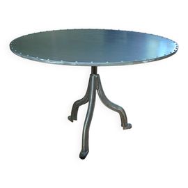 Table Dartiste Crateur Indpendant Ronde En Acier Style Industriel Tat Neuf Gris