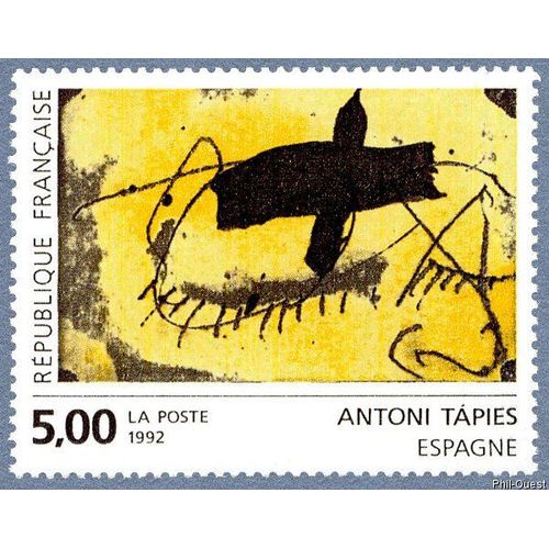 France 1992, Tres Beau Timbre Neuf** Luxe Yvert 2782, L'art Contemporain En Europe, Oeuvre D' Antoni Tapies.