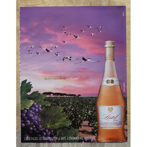 Publicité Vintage Années 90 Listel Flamants Roses