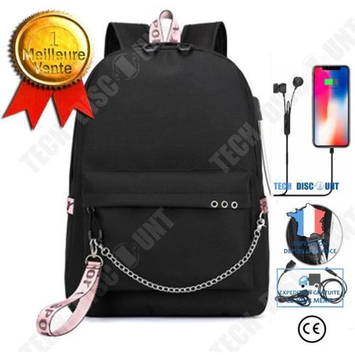 TD® Sac à dos ordinateur portable unisexe sac de voyage de randonnée avec port de chargement USB