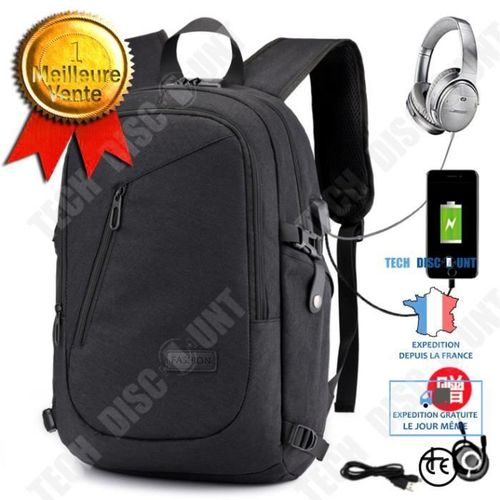 TD® Sac à Dos Ordinateur Portable 15.7 Pouces Imperméable avec USB Charging Port Sac à Dos d'affaires Sac à Dos