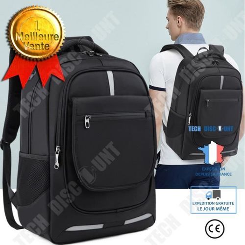 TD® Affaires Sac à Dos Ordinateur 17 Pouces avec Port de Charge USB Étanche Sac d'école Collège Cartable Travail Voyage Sacoche Port