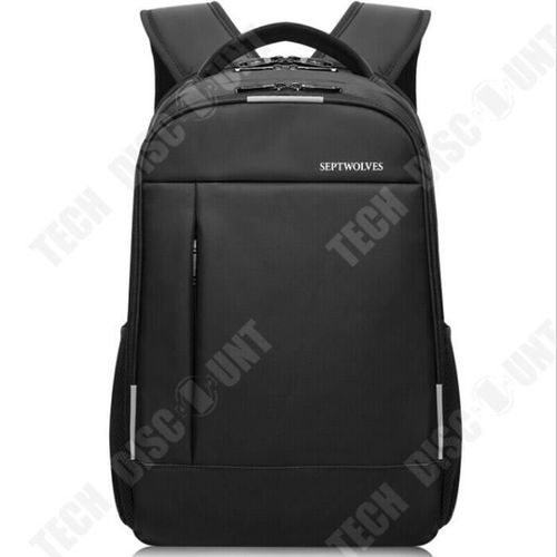 TD® COOLBELL Sac à dos d'ordinateur 15.6 pouces + Charge USB, Nylon, Unisexe, Noir