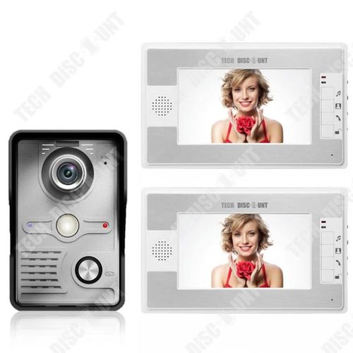 TD? Interphone vid?o sonnette 7 pouces couleur vision nocturne mat?riel ?tanche ? la pluie machine ext?rieure matrice vision nocturn
