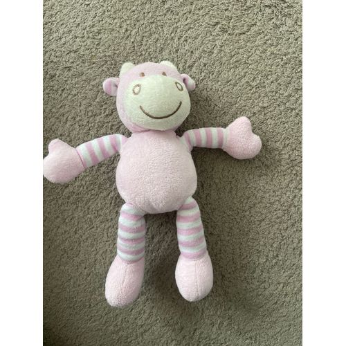 Doudou Peluche Vache Raye Rose Friends Soft
