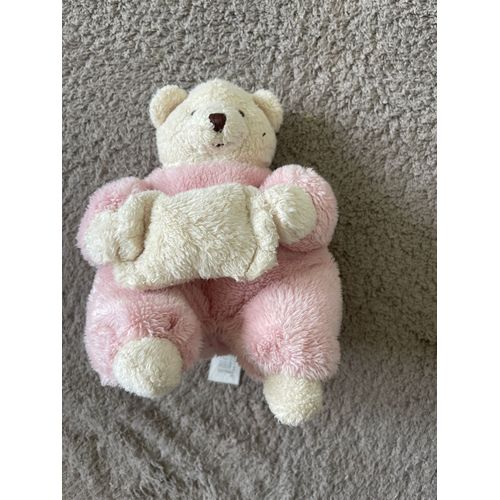 Doudou Peluche Ours Rose Cmp Grelot