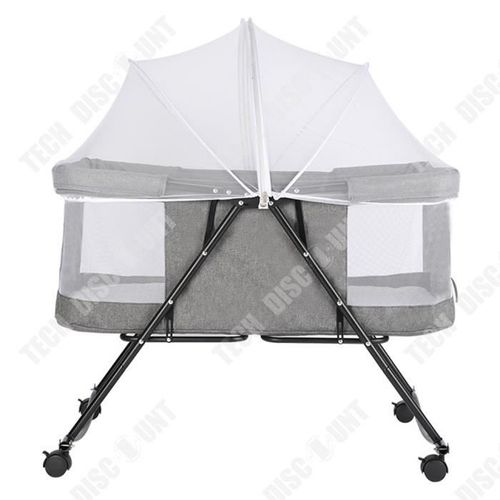 Td? Berceau Lit ?L?Vateur Portable Pliable De Style Europ?En Pour Nouveau-N? Avec Moustiquaire Et Lit De Jeu Amovible ? Roulettes