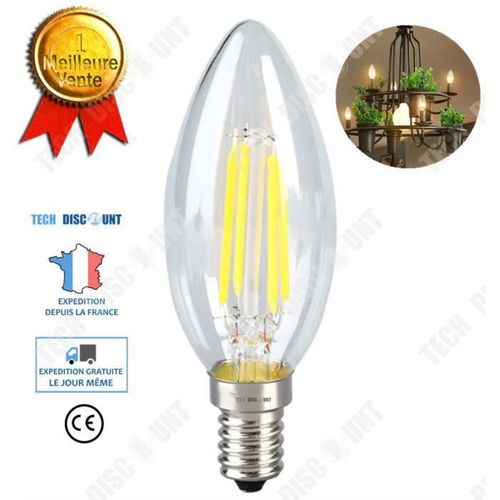Td® Ampoule Flamme Led Curved Blanc Chaud Filament Bougie Elcairage Lumire Maison Lampe Intelligente Decoration Blanche Chaud Vintag