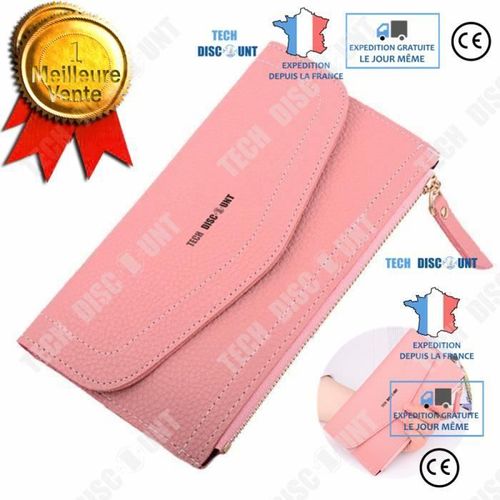 TD® Portefeuille en cuir à la mode pour femmes - Sac à main à fermeture à glissière Lady Long Sac à main / Accessoire maroquinerie