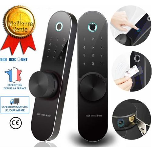 TD® serrure verrou biometrique porte coulissante connectee chambre a code digital intelligente cadenas electronique numerique
