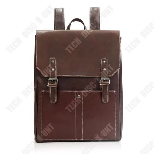 TD® Sac à dos à la mode de style britannique rétro européen et américain sac d'ordinateur pour étudiant en plein air en cuir pour fe