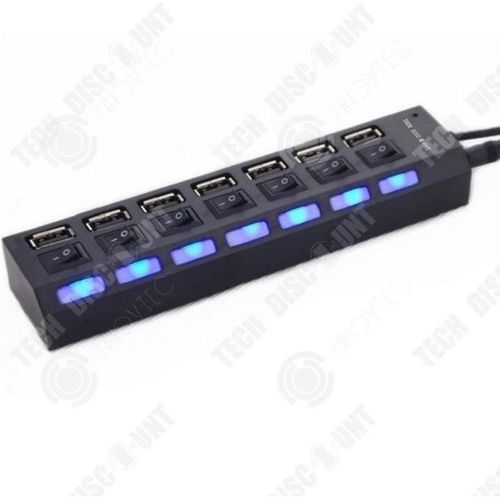 INN® Prise multiple électrique interrupteurs alimentation Bloc Adaptateur Multi Parafoudre intelligent Ethernet 7 ports HDMI indépen