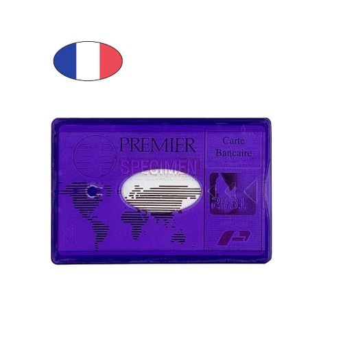 Etui carte bancaire rigide résistant -Violet - Fabriqué en France - Porte CB