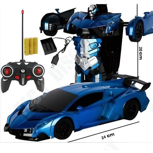 Td? Jouet Voiture De Sport -Enfants Inspir?E Du Film Transformers + Manette Fil Bleu Rechargeable Ou ? Piles Rechargeables