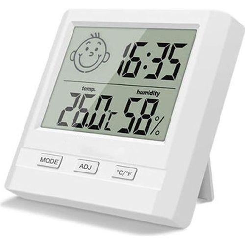 Thermom?Tre D'int?Rieur Hygrom?Tre De Digital Avec L'affichage De L'heure, M?Tre Pr?Cis De Moniteur D'humidit? De La Temp?Rature