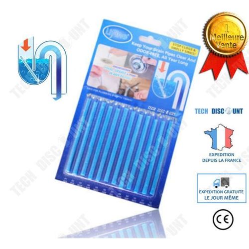 TD® nettoyeur canalisation tige de nettoyage tuyau deboucheur odeur cuisine decontimation toilettes baton brosse baignoire sanitaire