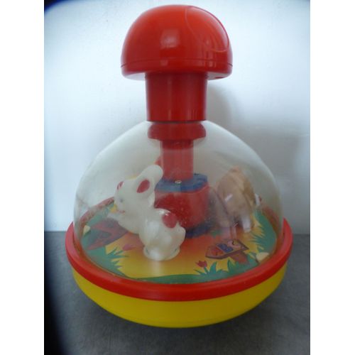 Toupie Vintage Sonore Rouge Avec Animaux Marque Redbox Années 90