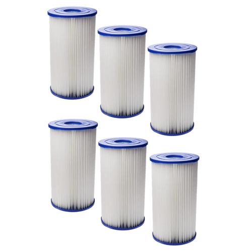 vhbw 6x Cartouche filtrante compatible avec Bestway Flowclear 9463 l/h piscine pompe de filtration - Filtre à eau, blanc / bleu