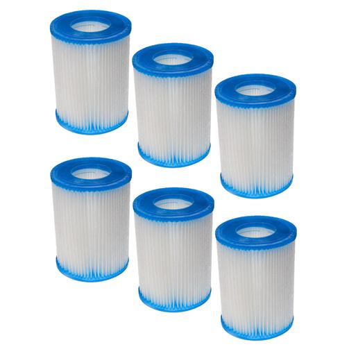 vhbw 6x Cartouche filtrante compatible avec Bestway Flowclear 2.006 l/h, 3.028 l/h piscine pompe de filtration - Filtre à eau, blanc / bleu