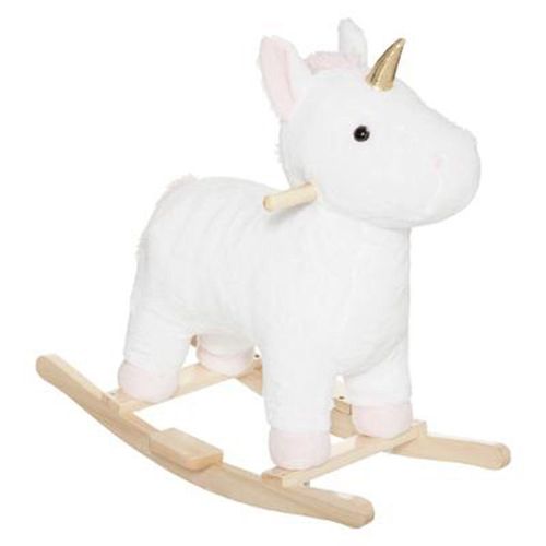 Fauteuil À Bascule Enfant "Licorne" 64cm Blanc