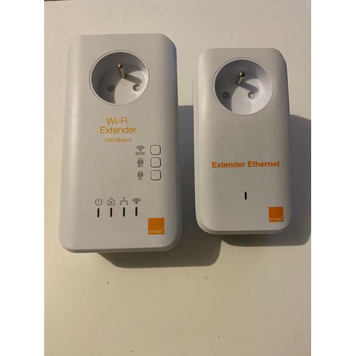 Pack 2 CPL Orange: WiFi Extender 500 219557 3 Ports Ethernet & Extender Ethernet 2 Ports