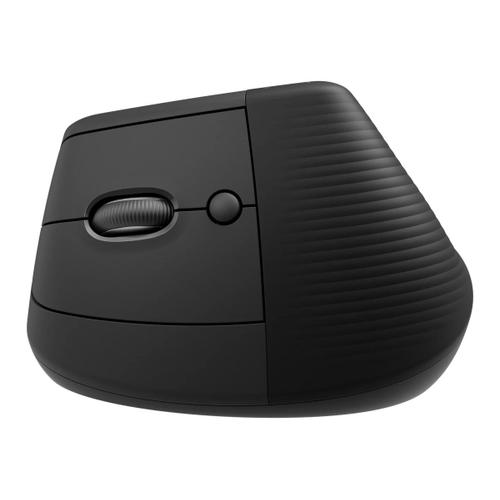 Logitech Lift Vertical Ergonomic Mouse - Souris verticale - ergonomique - pour gauchers - optique - 6 boutons - sans fil - Bluetooth, 2.4 GHz - récepteur USB Logitech Logi Bolt - graphite